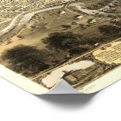 Fort Wayne Indiana 1868 Antique Panoramabalkarte Poster (Ecke)