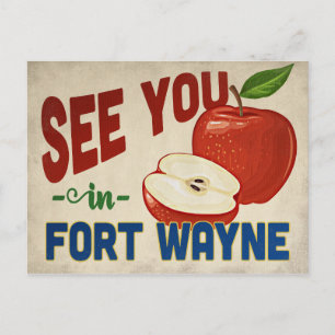Fort Wayne Indiana Apple - Vintage Travel Postkarte