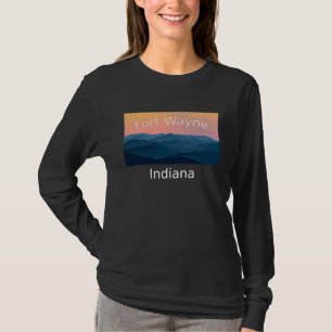 Fort Wayne Indiana Berg Sonnenuntergang Heimatstad T-Shirt