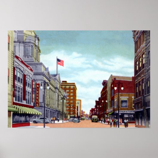 Fort Wayne Indiana Calhoun Street Poster (Vorne)