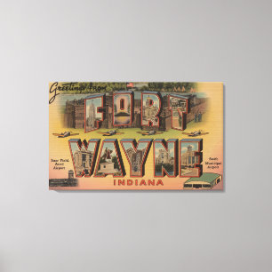 Fort Wayne, Indiana - große Buchstabe-Szenen Leinwanddruck