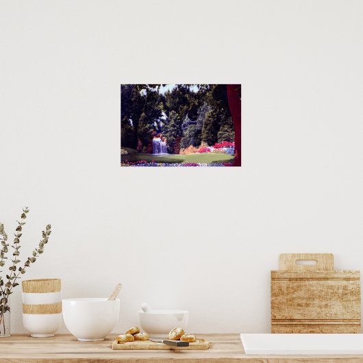 Fort Wayne Indiana Jaenicke Gardens Waterfall Poster (Küche)