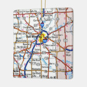 Fort Wayne Indiana Map Keramikornament (Links)