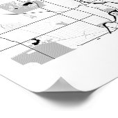 Fort Wayne Indiana Modern Minimal einfache Karte Poster (Ecke)