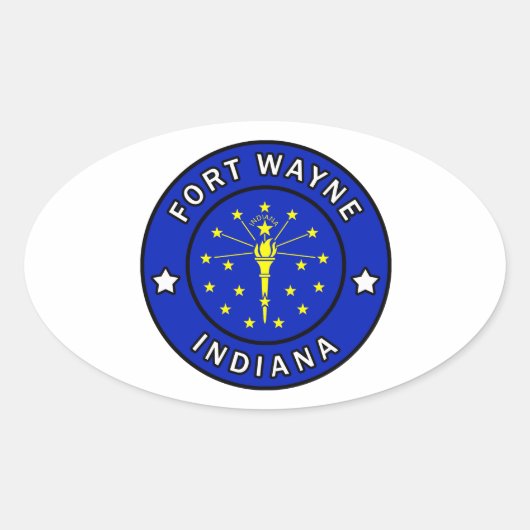 Fort Wayne Indiana Ovaler Aufkleber (Vorderseite)