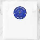 Fort Wayne Indiana Ovaler Aufkleber (Tasche)