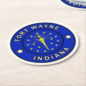 Fort Wayne Indiana Runder Pappuntersetzer (Angewinkelt)
