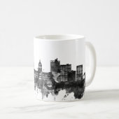 Fort Wayne Indiana Skyline BW Kaffeetasse (VorderseiteRechts)