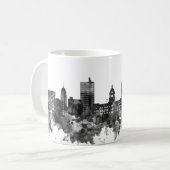 Fort Wayne Indiana Skyline BW Kaffeetasse (Vorderseite Links)