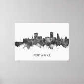 Fort Wayne Indiana Skyline BW Leinwanddruck (Vorderseite)