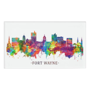 Fort Wayne Indiana Skyline Namenschild
