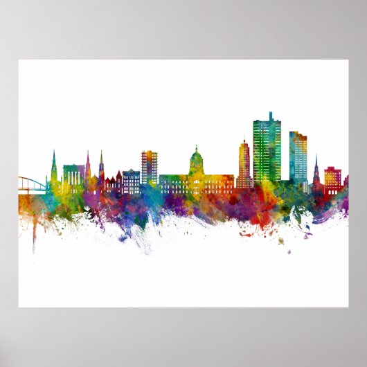 Fort Wayne Indiana Skyline Poster (Vorne)