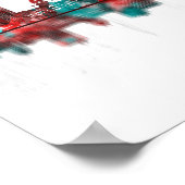 Fort Wayne Indiana Skyline Poster (Ecke)