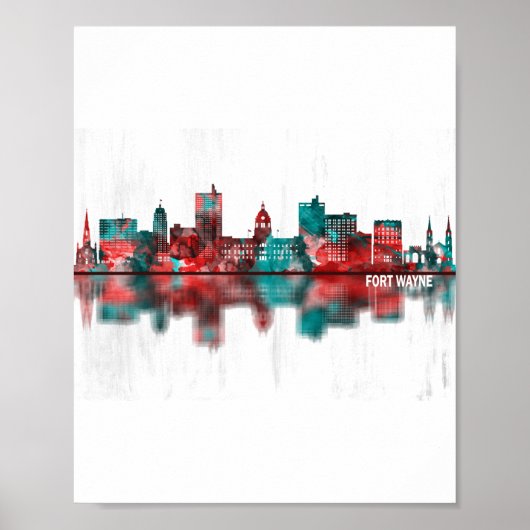 Fort Wayne Indiana Skyline Poster (Vorne)