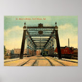 Fort Wayne, Indiana St Marys Bridge 1910 Poster (Vorne)