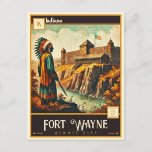 Fort Wayne, Indiana VINTAG Postkarte