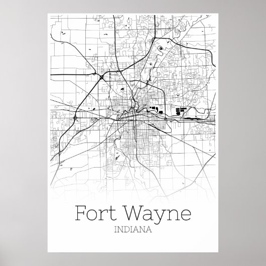Fort Wayne Map - Indiana - City Map Poster (Vorne)