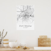 Fort Wayne Map - Indiana - City Map Poster (Küche)