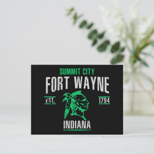 Fort Wayne Postkarte (Stehend Vorderseite)