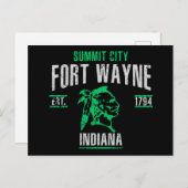 Fort Wayne Postkarte (Vorne/Hinten)