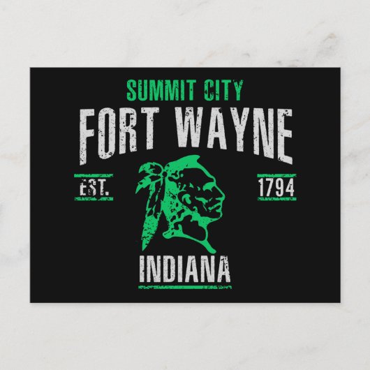 Fort Wayne Postkarte (Vorderseite)