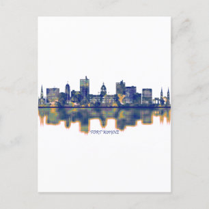 Fort Wayne Skyline Feiertagspostkarte