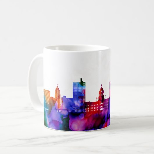 Fort Wayne Skyline Kaffeetasse (Vorderseite Links)