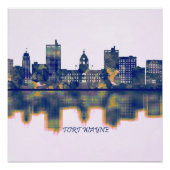 Fort Wayne Skyline Poster (Vorderseite)