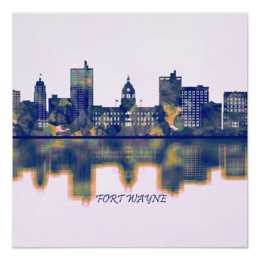 Fort Wayne Skyline Poster (Vorderseite)