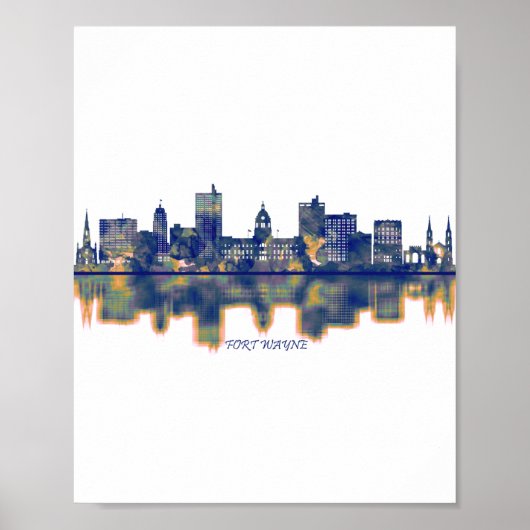 Fort Wayne Skyline Poster (Vorne)