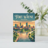 Fort Wayne USA Postkarte (Stehend Vorderseite)