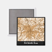 Fort wert Vintage Karte Magnet (Vorderseite/Rückseite)