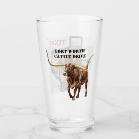 Fort Worth Cattle Drive, Bierglas Glas (Rückseite)