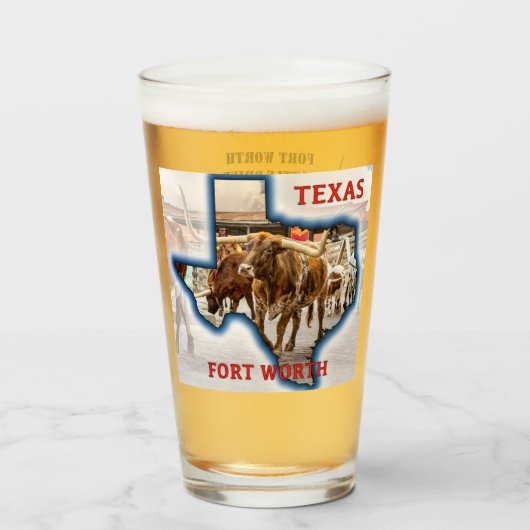 Fort Worth Cattle Drive, Bierglas Glas (Vorne (Gefüllt))