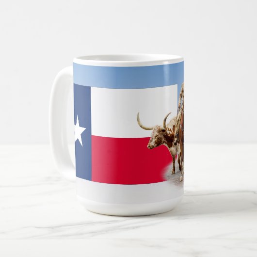 Fort Worth Cattle, Texas Flag, Tasse (Vorderseite Links)