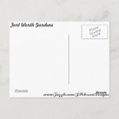 Fort Worth Garden Statue # 2 Postkarte (Rückseite)