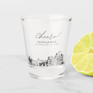 Fort Worth Gastgeschenk Hochzeit Cheers Shot Glass Schnapsglas