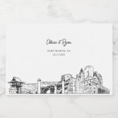 Fort Worth Gastgeschenk Willkommensgeschenk Custom Alkoholflaschenetikett (Einzelnes Label)