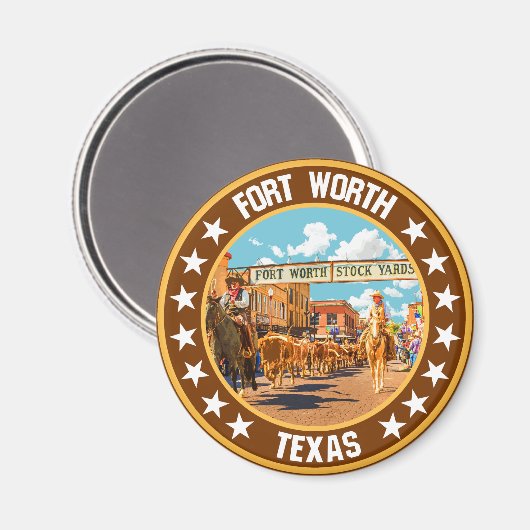 Fort Worth Magnet (Vorderseite/Rückseite)