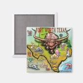 Fort Worth Magnet (Vorderseite/Rückseite)