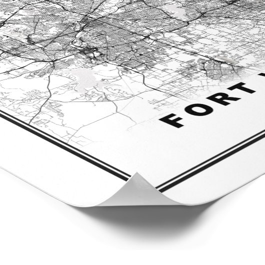 Fort Worth Map Poster (Ecke)