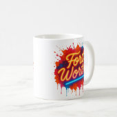 Fort Worth Neon Street Art Splash Design Kaffeetasse (VorderseiteRechts)