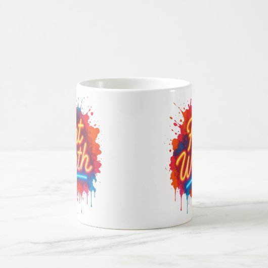 Fort Worth Neon Street Art Splash Design Kaffeetasse (Mittel)