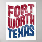 Fort Worth Poster Texas Typografie (Vorne)