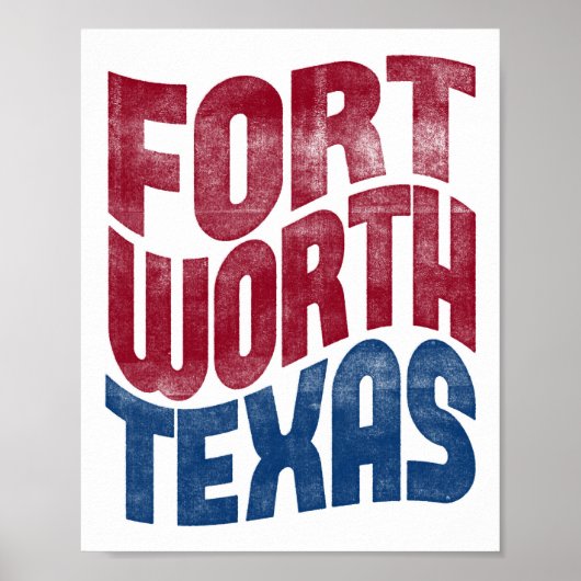 Fort Worth Poster Texas Typografie (Vorne)