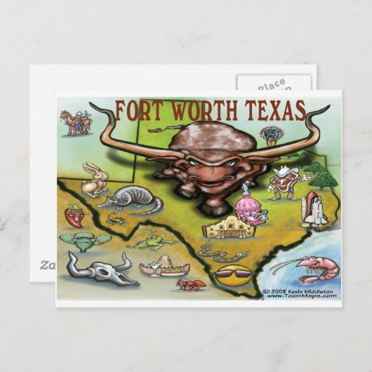 Fort Worth Postkarte (Vorne/Hinten)