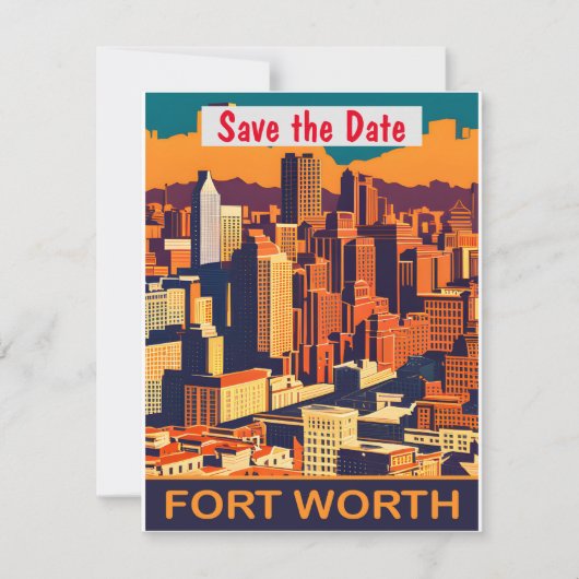 Fort Worth Save the Date Postcard (Vorderseite)