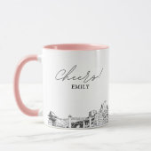 Fort Worth Skyline Personalisierte Hochzeitscoffee Tasse (Links)