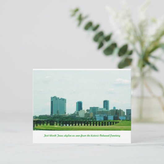 Fort Worth Skyline Postkarte (Stehend Vorderseite)