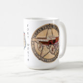 Fort Worth Stock Yards Texas Graphic on white, Tas Kaffeetasse (VorderseiteRechts)
